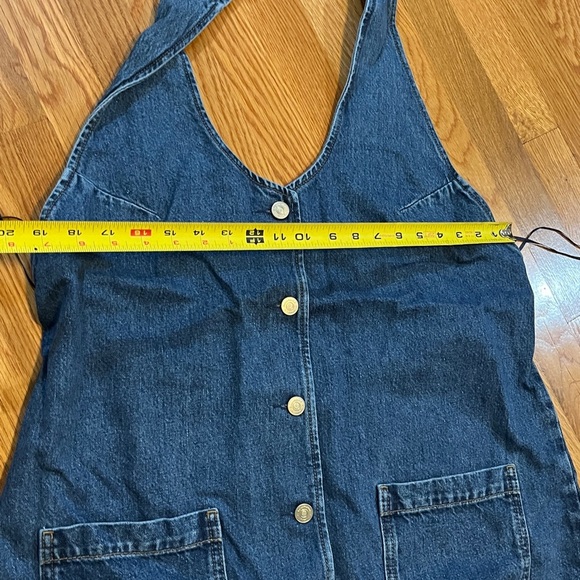 Reformation Brittany Halter Denim Mini Dress Size XL NWT - Picture 11 of 16
